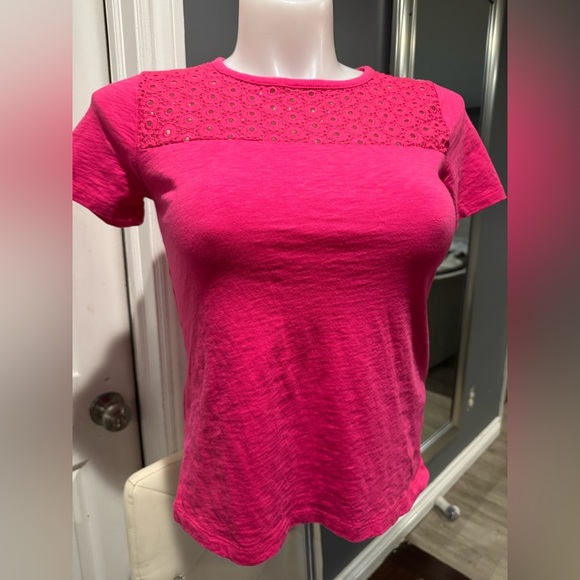 J. Crew‎ Pink Fitted Short Sleeve T-Shirt - Picture 1 of 5